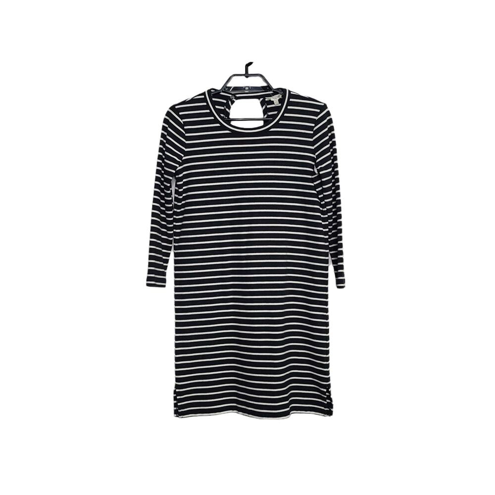 Madewell Keyhole Back Dress Striped XXS Black White